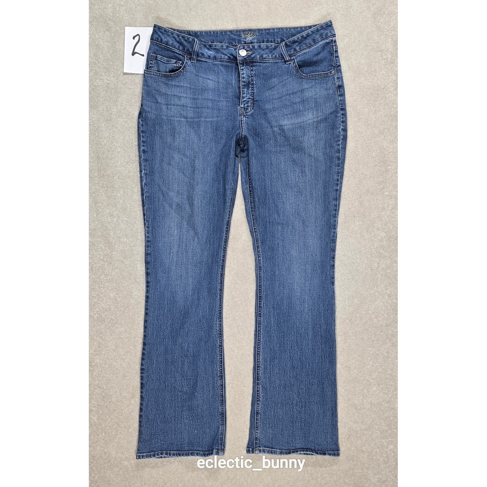 Riders by Lee Womens Bootcut Jeans Cotton Blend Blue Waist 40 Inseam 32